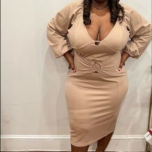 Asos curve long sleeve midi dress